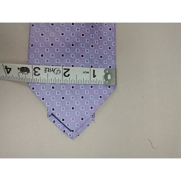 Brooks Brothers Mens Silk Necktie Lavender Blue Geometric Textured (Repp) Tie - Picture 5 of 10